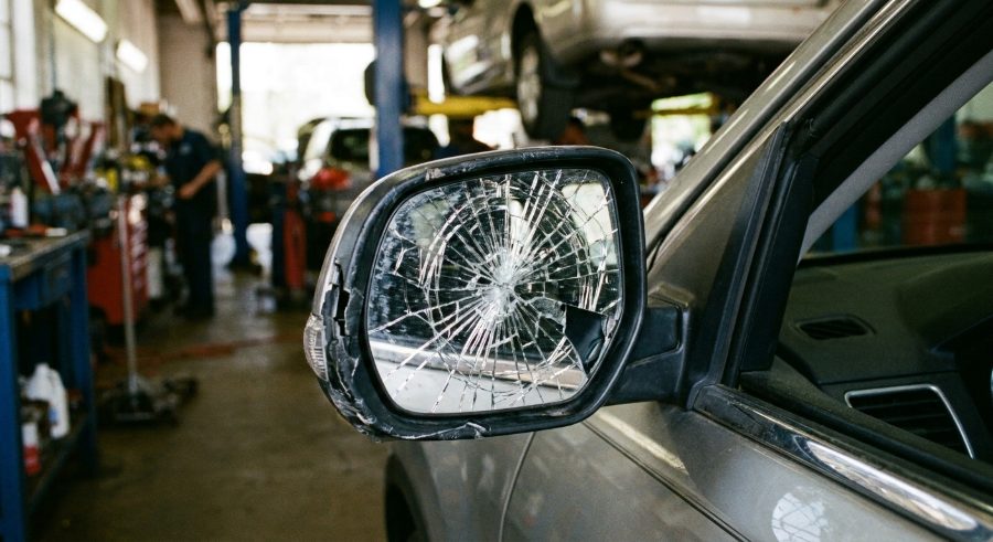 Cracked side mirror repair in Fresno, CA