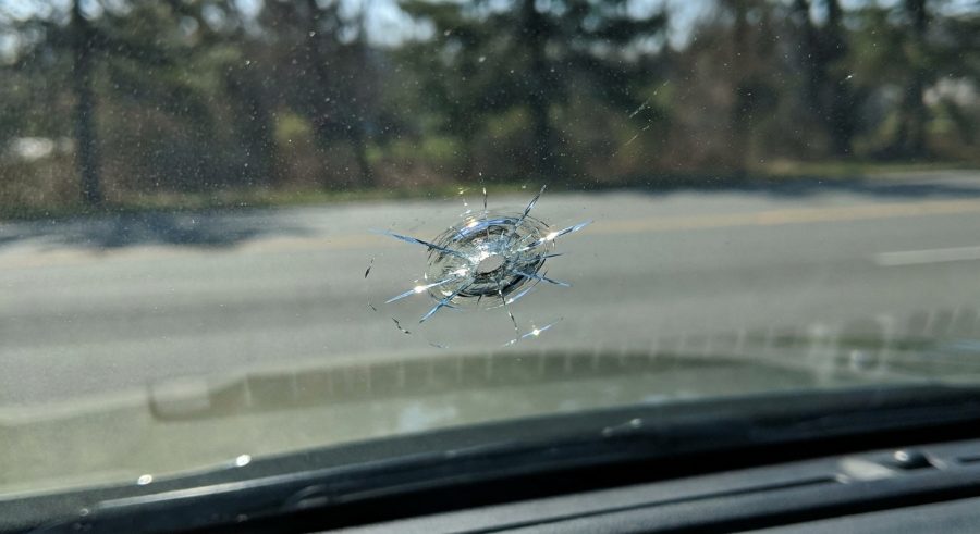 Cracked windshield obstructing line of sight in Fresno, CA
